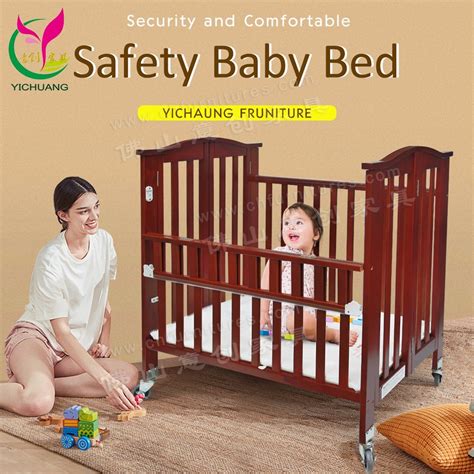 Yc Bb Solid Wood Folding Portable Crib Removable Baby Bed Crib