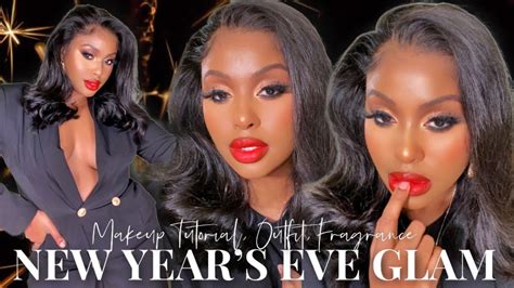 Grwm Flawless New Year S Eve Glam Smokey Eye Bold Red Lip Makeup Tutorial Outfit