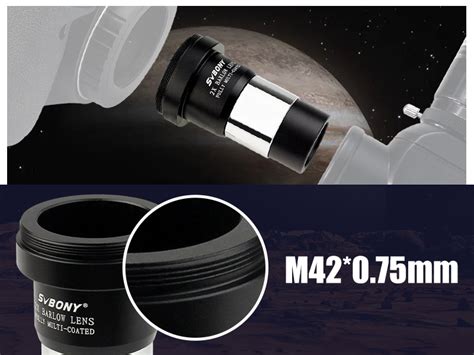 Svbony Barlow Lens X Inch With M Thread For T Adapter Fmc