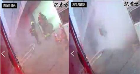 勇消最後身影曝光！3秒內「被濃煙吞沒炸飛」 消防車悚被瓦礫掩埋