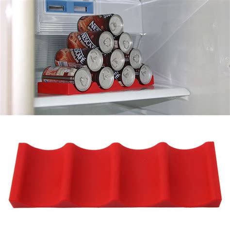 Red Silicone Fridge Bottle Stacker For Beer Bottles Cans Storage Rack