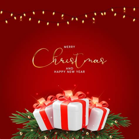 Premium Vector Merry Christmas And Happy New Year Greeting Card