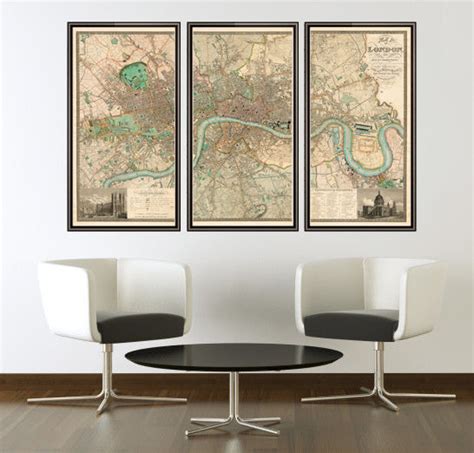 Old London Map 1830 England Vintage Map Wall Map Print Vintage Maps And Prints