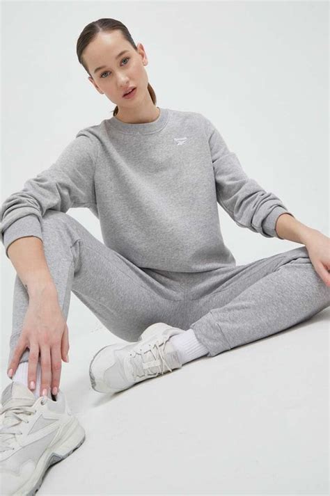 Кофта Reebok жіноча колір сірий меланж | ANSWEAR.ua