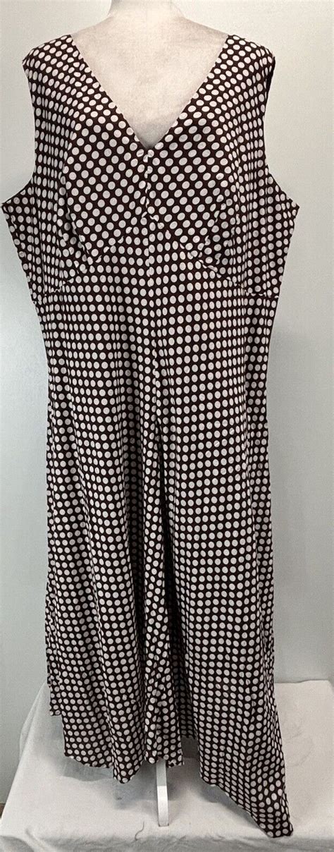 New Vtg Tweeds Polka Dot Handkerchief Dress Sz W Plus Sleeveless