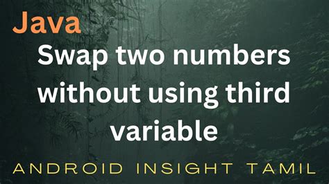 Swap Two Numbers Without Using A Third Variable In Java Tamil Java