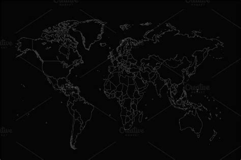 World map vector with borders | Custom-Designed Web Elements ~ Creative ...