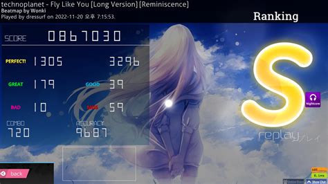 [osu Mania] Dressurf Technoplanet Fly Like You [long Version] [reminiscence] Nc 9 11