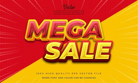 Premium Vector Mega Sale Editable Text Effect