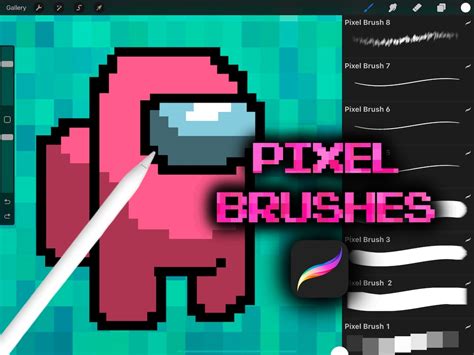 8 Procreate Pixel Brush Set Procreate Brushes Pixels Brush Pixels