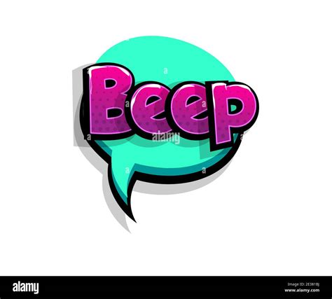 Lettering bleep, beep. Comic text logo sound effects. Vector bubble icon speech phrase, cartoon ...