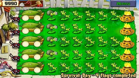 Plants Vs Zombies Survival Day Flags Completed Gameplay Youtube