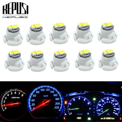 10pcs T4 2 Neo Wedge Led Ac Climate Heater Controls Indicator Bulbs