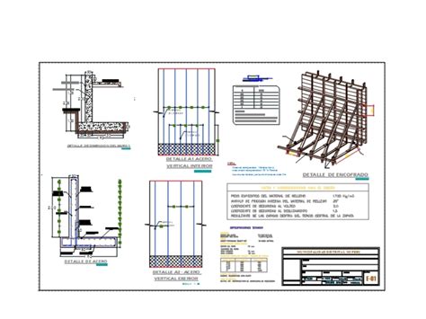 Detalles Constructivos De Un Muro De Contencion En DWG 1 80 MB