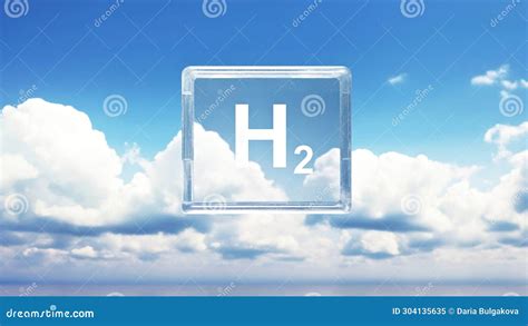 H Gas Molecular Symbol For Production Green Hydrogen Energy Against