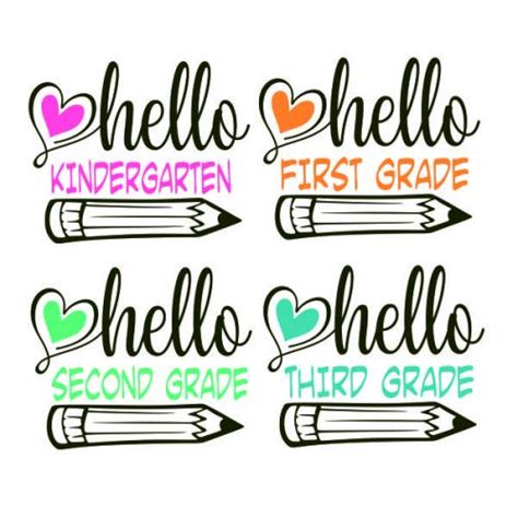 Hello Grade School Cuttable Design Apex Designs And Fonts