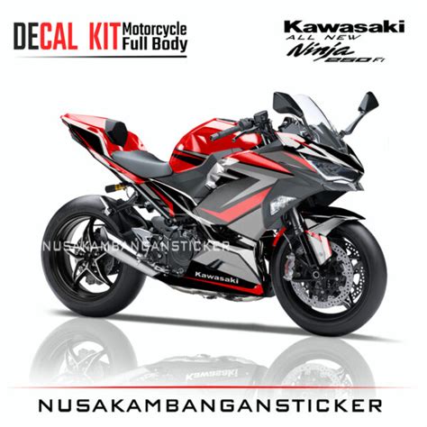 Decal Sticker Kawasaki All New Ninja Fi Motocard Grafis Abu