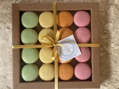 Caixa Luxo Para 16 Macarons Kraft Elo7 Produtos Especiais