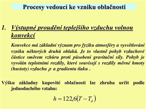 PPT Vznik oblačnosti a srážek PowerPoint Presentation free download