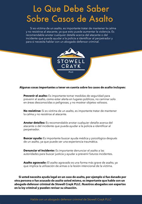Lo que debe saber sobre casos de asalto - Stowell Crayk