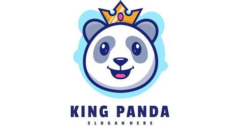 King Cute Panda Logo Tempalte, Graphic Templates - Envato Elements