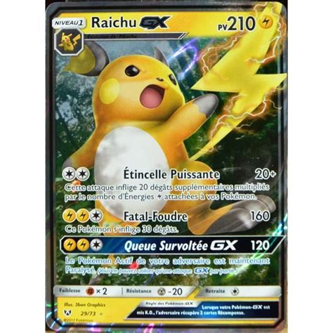 Carte Pokémon 29 73 Raichu GX SL3 5 Légendes Brillantes Neuf FR 720