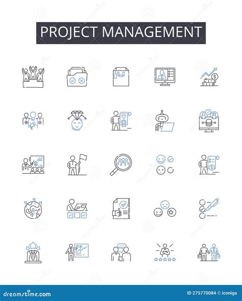 Supervision Ideation Line Icons Collection Leadership Oversight