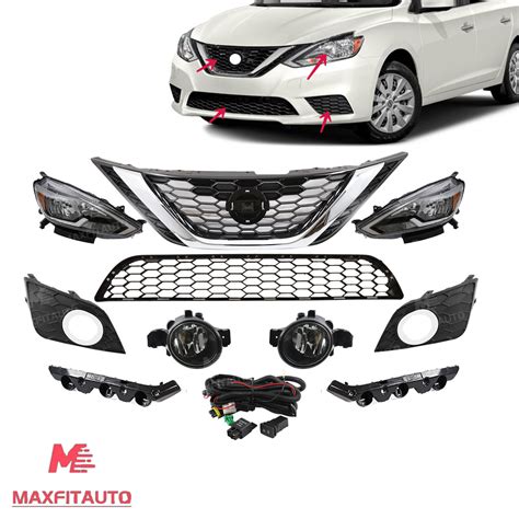 For Nissan Sentra Front Grille Headlight Fog Lamp Bumper