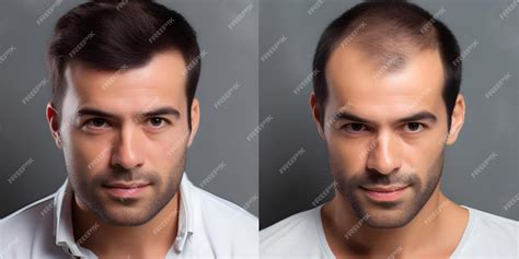 Premium Photo Comparing Before And After Results Of Male Hair Loss