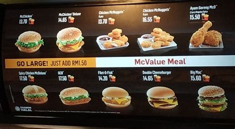 Mcdonalds Menu In Klia Airport Visit Malaysia