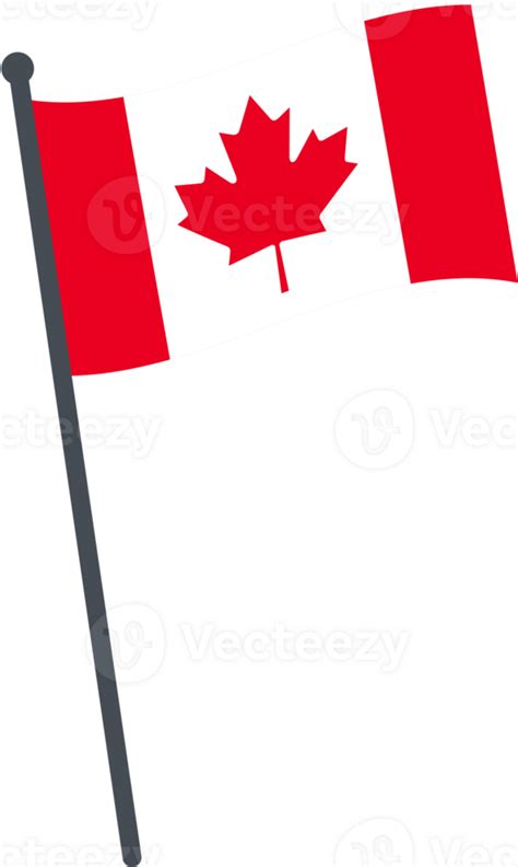 Canada Flag Waving On Pole National Flag Pole Transparent 45363632 Png