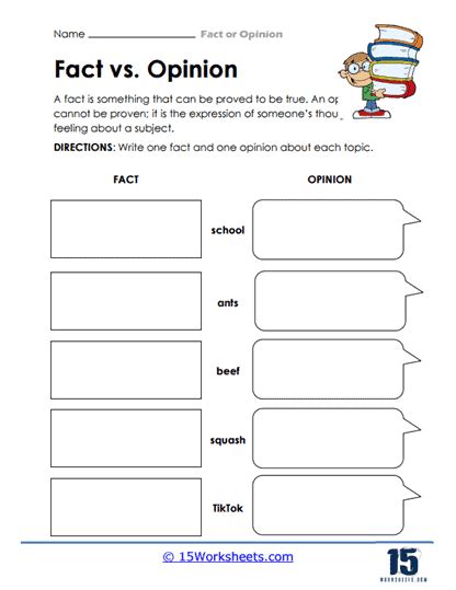 Fact Or Opinion Worksheets 15 Worksheets Library