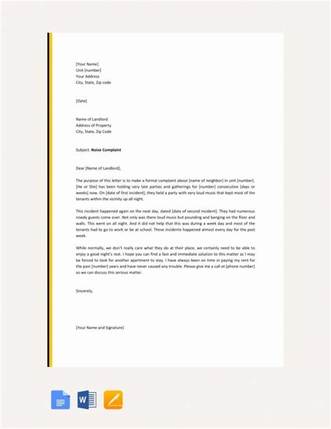 Tenant Complaint Letter Gotilo