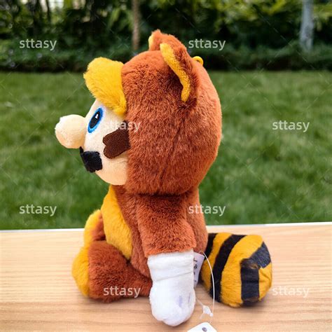 Super Mario Bros Plush Toy Tanooki Mario Soft Stuffed Bag Pendant Doll