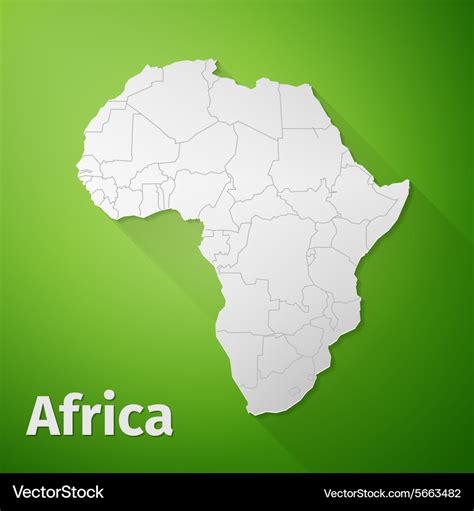 Africa Map on Green Background Royalty Free Vector Image