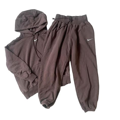 Brown Nike tracksuit Include hoodie and high... - Depop