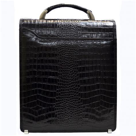 Портфель кожаный Desisan 5009-11 черный кроко | e-bags.com.ua