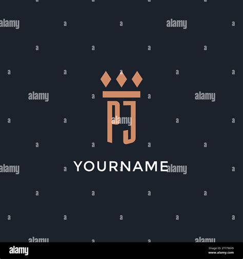 Pj Logo Initial With Pillar Icon Design Luxury Monogram Style Logo For