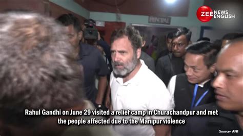 Manipur Violence Rahul Gandhi Visits Relief Camp In Imphal Offers