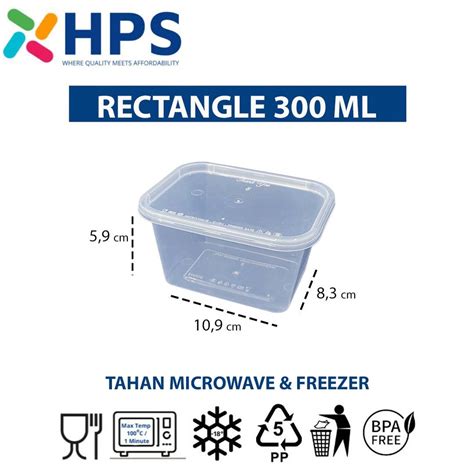 Jual Thinwall 300ml Persegi Panjang Food Container Makan Rectangle