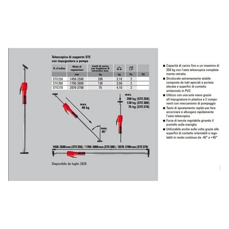 Asta Telescopica Di Supporto Con Impugnatura A Pompa Bessey Mod Ste