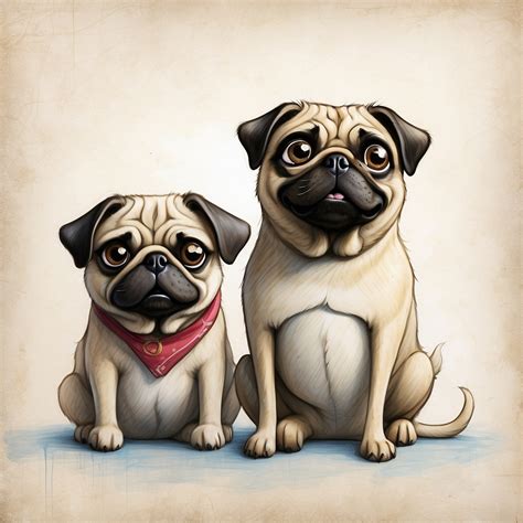 pug puppy dog cartoon art print  stock photo public domain pictures