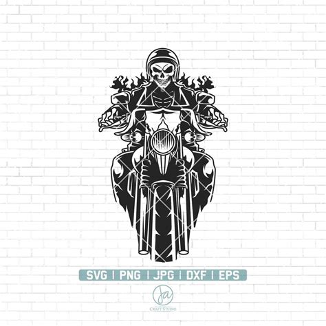 Biker Skull Svg Motorbiker Skull Svg Biker Clipart Skull Etsy