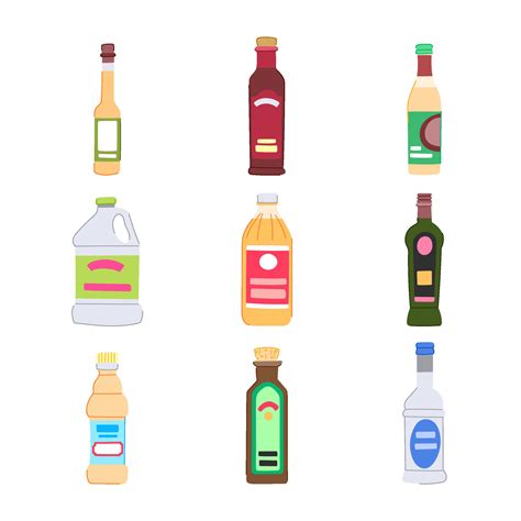 vinegar organic set cartoon vector illustration 26114414 Vector Art at Vecteezy