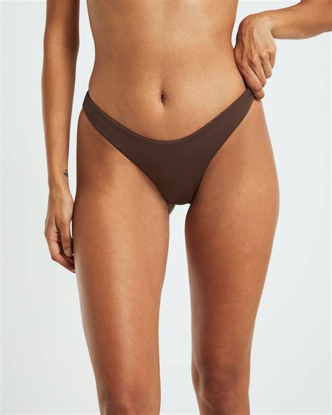 Subtitled Cheeky Bikini Bottoms Brown Surfstitch