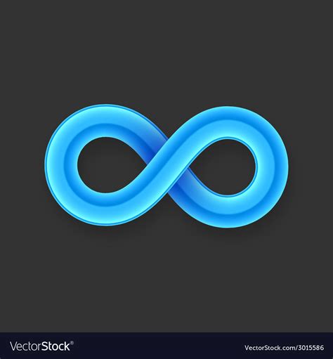 Blue Infinity Symbol Icon From Glossy Wire Vector Image