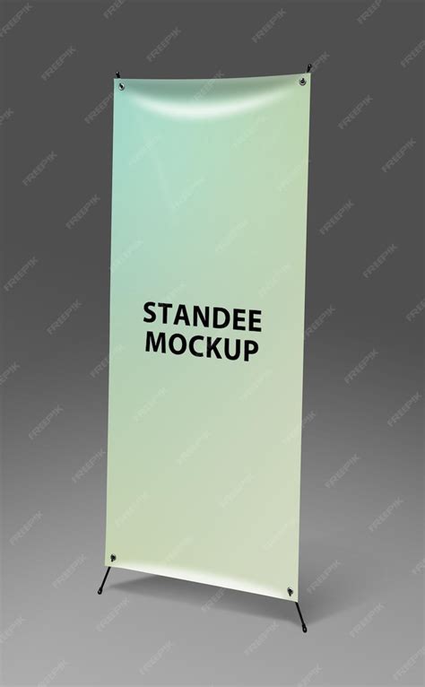 Premium PSD | Standee mockup on grey background