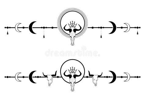 Set Of Dividers With Skulls Stock Vector Illustration Of Nouveau