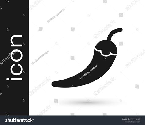 Black Hot Chili Pepper Pod Icon Stock Vector Royalty Free Shutterstock