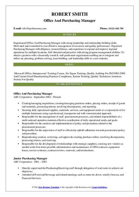 Purchasing Manager Resume Samples Qwikresume